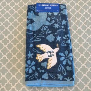 NWT Celebrate Together Hanukkah Peace & Love Dove Embroidered Hand Towel Bath